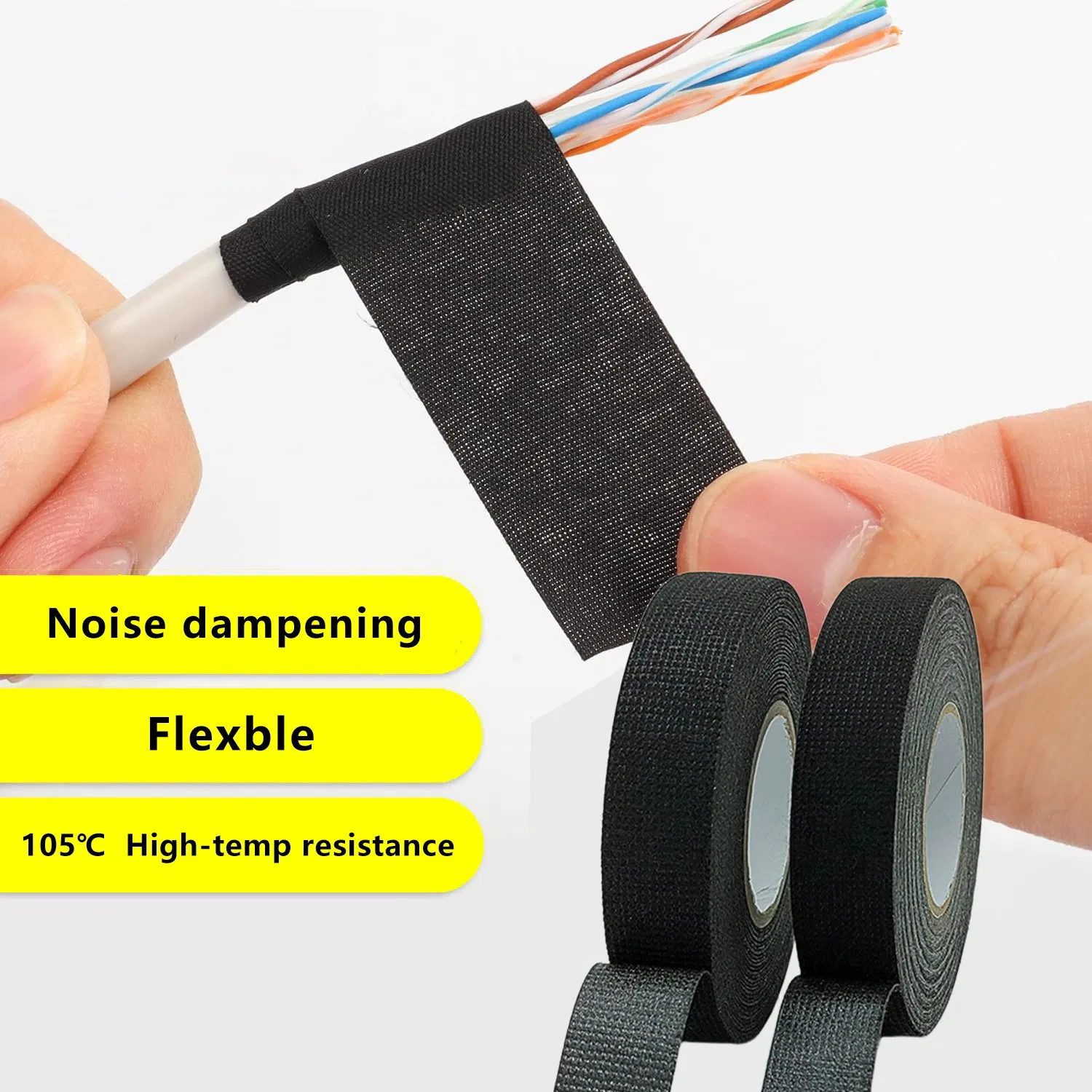 19mm 10 Meters Self-Adhesive Fabric Cloth Electrical Tape Wire Harness Tape