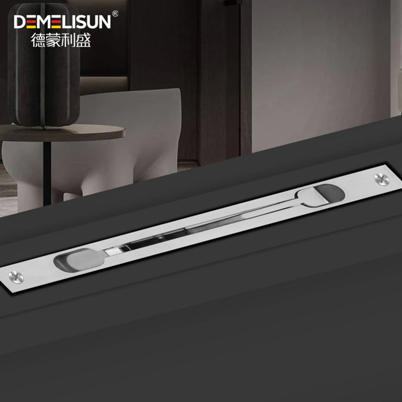 Customized Entrance Door Light Luxury Embedded Stainless Steel Flush Bolt