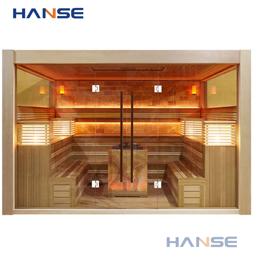 Traditonal Indoor Solid Wood Commercial Sauna Infrared Sauna Room Home Far Infrared Heating Sauna Room