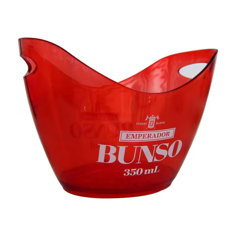 Plastic Ice Bucket & Ingot Bucket 4.5L Irregular Shape Modern Design Solid Color Basin