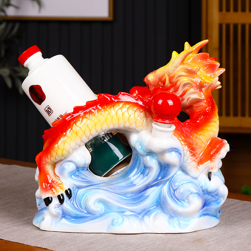 475ml Ceramic Bottle Dragon Shape Customized Shaped Color Design