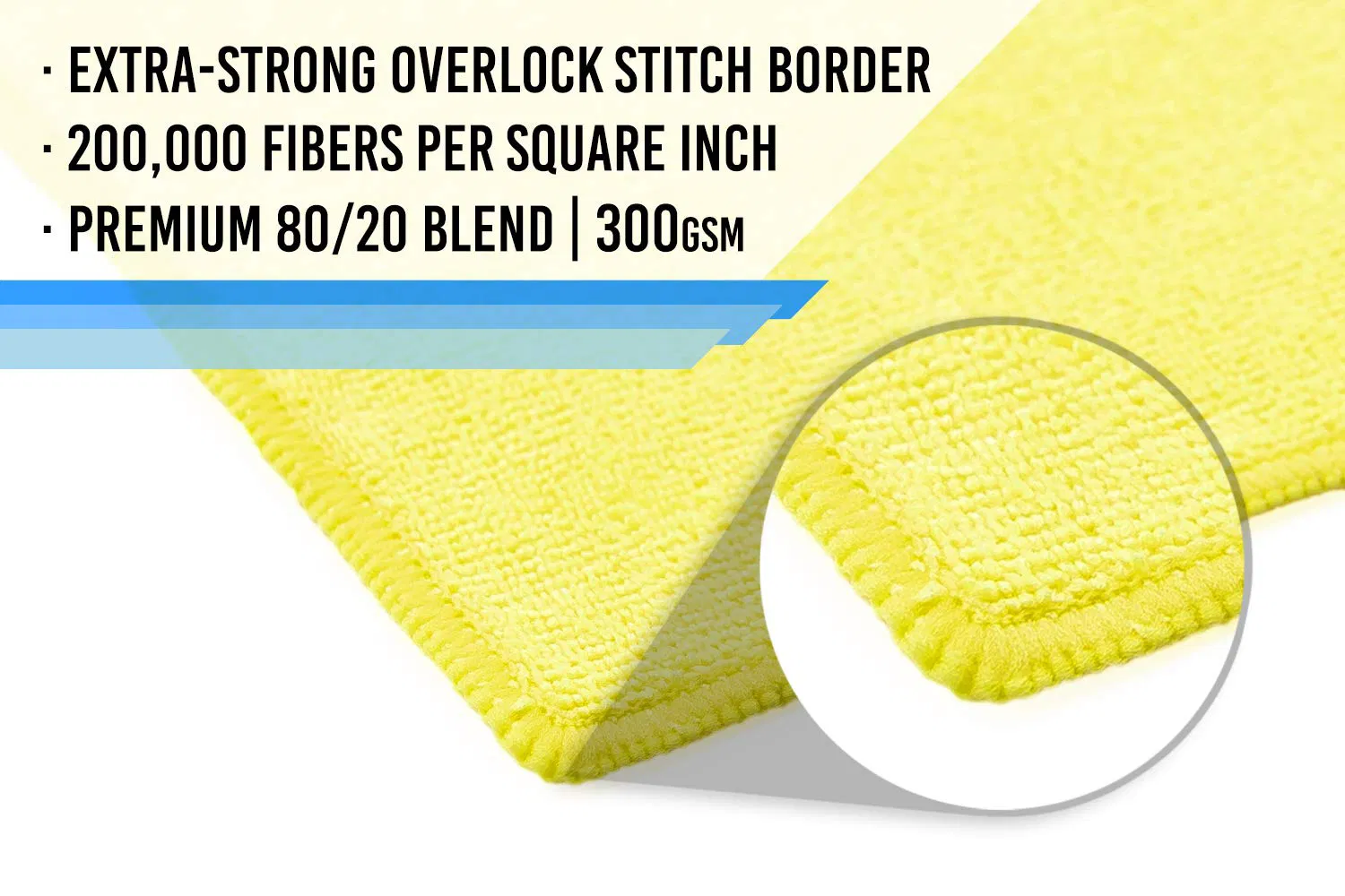 Streak-Free 300GSM Dusting Cloth Reusable Dish Towels Microfiber Cleaning Cloth Towels for Home, Car Yellow