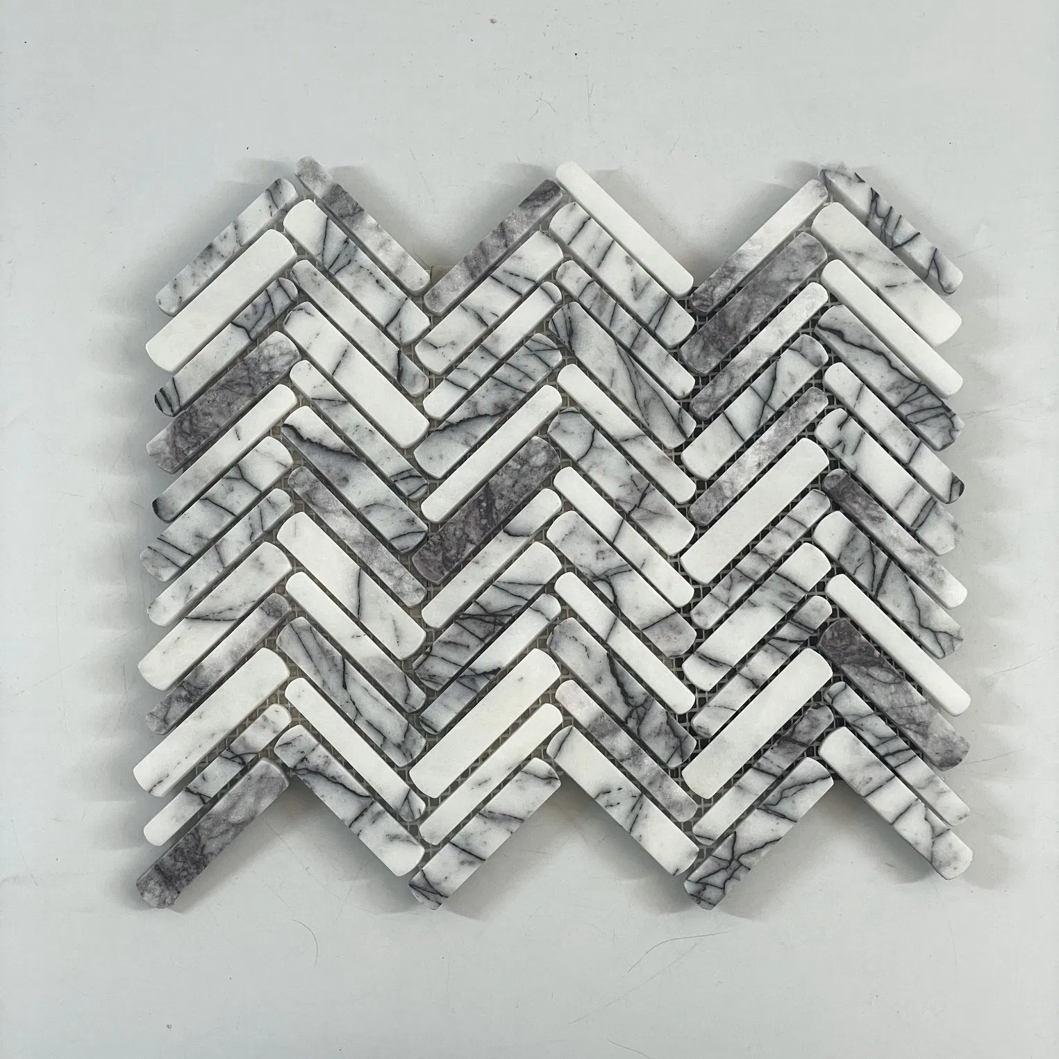 High Quality Herringbone Marble Stone 3D Mosaic Tile Mosaic Tile Backsplashes Kitchen for Hotel Villa