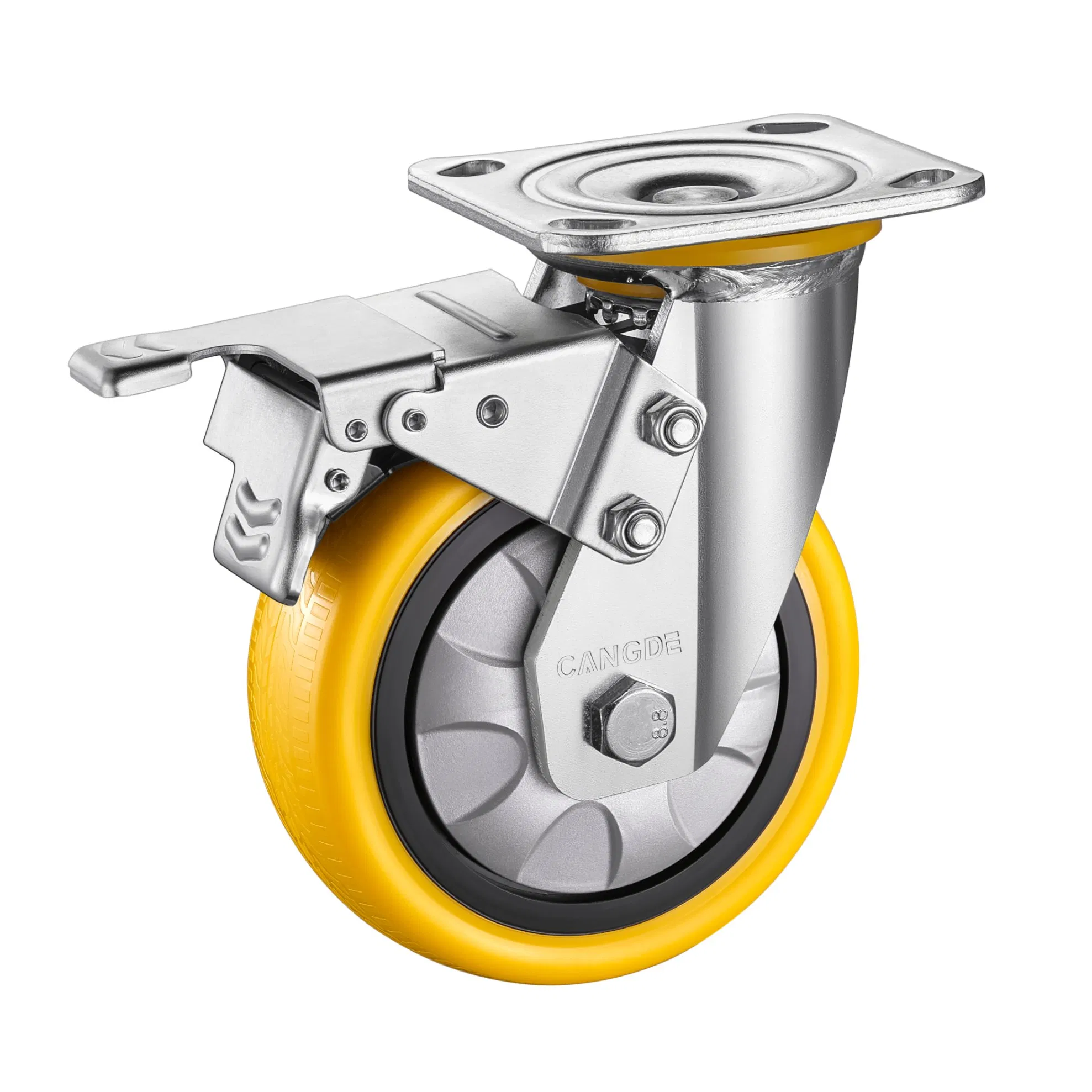 Harder Urethane Caster Drive Wheel Key Steel Core Polyurethane Track Roller Heavy Duty Load Solid PU Wheel