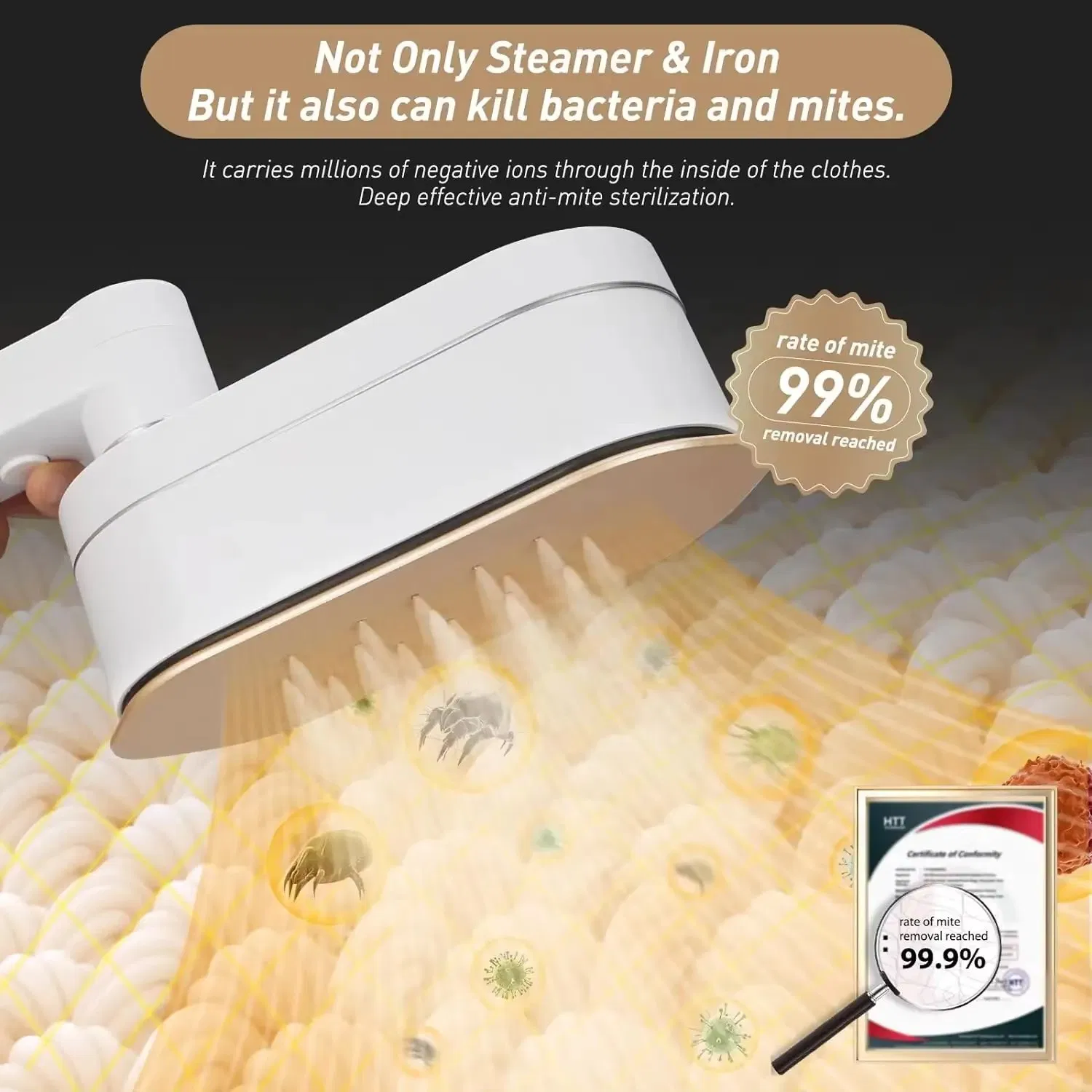 Compact Handheld Travel Fabric Steamer for Effortless Home and Travel Use