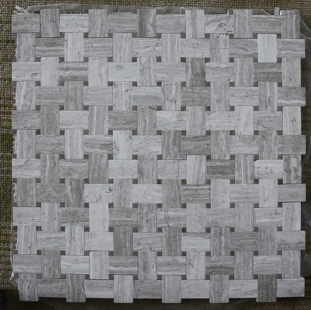 Мозаичная плитка Basket Weave из мрамора для кухни