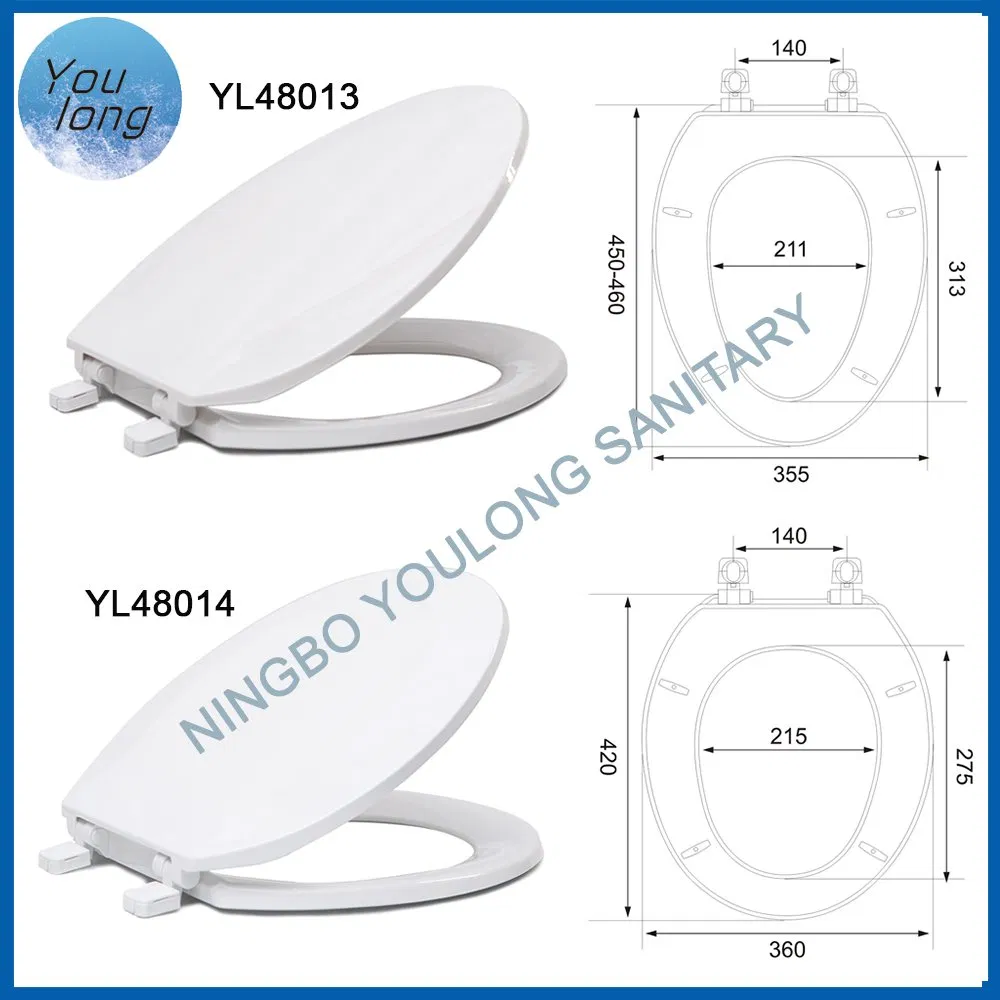 Bathroom Standard Toilet Seat Soft Close Plastic Toilet Seat Cover Washable Toilet Seat