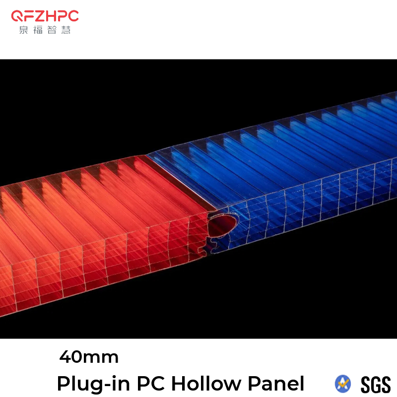 Building Materials Colorful 40mm Plug-Pattern Polycarbonate Hollow Sheet