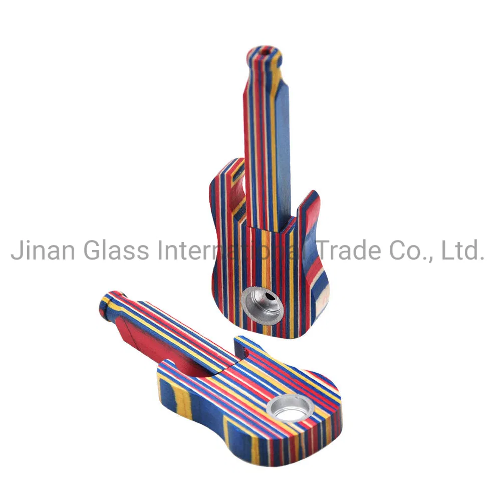 Creative Guitar-Shaped Portable Pipe Holder Wooden Pipe Smoking Set