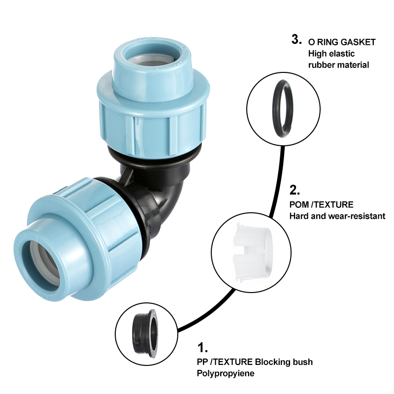 Ifan Farm Irrigation System Blue 20-110mm All Size Types PP Compression Thread HDPE Pipe Fitting