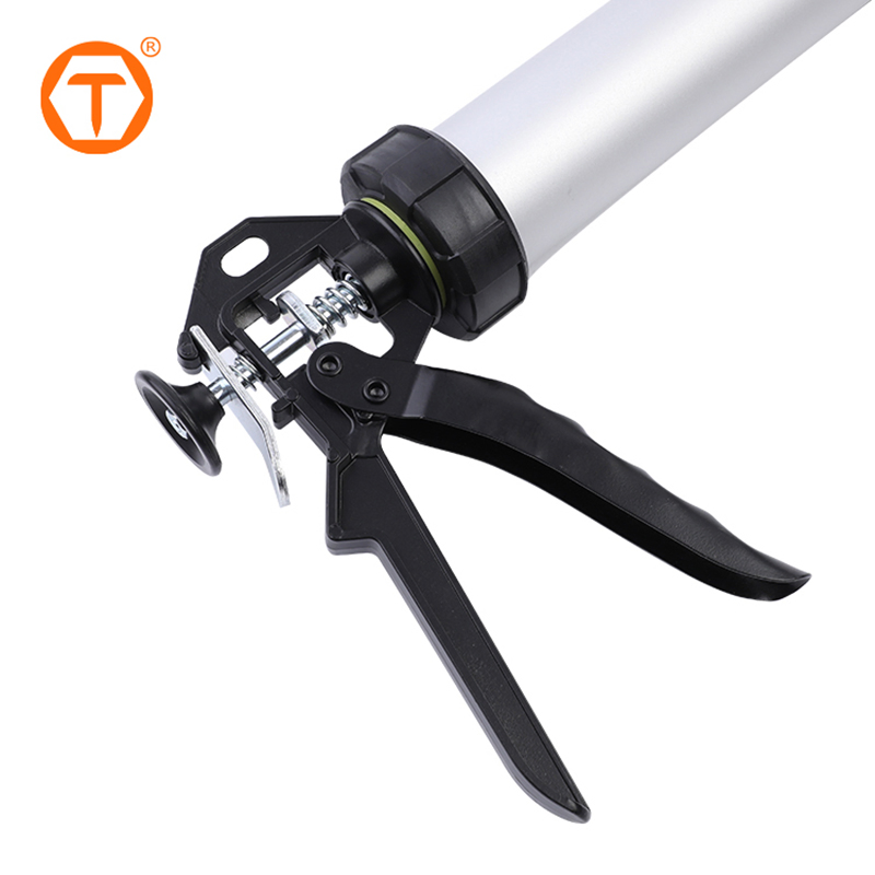 Professional Hand Ordinary Glue Pisto Tool Aluminum Barrel Sausage Caulking Gun with Nozzle