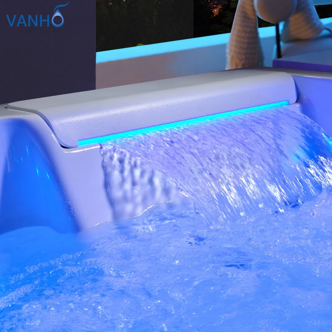 Угловая акриловая ванна с гидромассажем и панелью управления