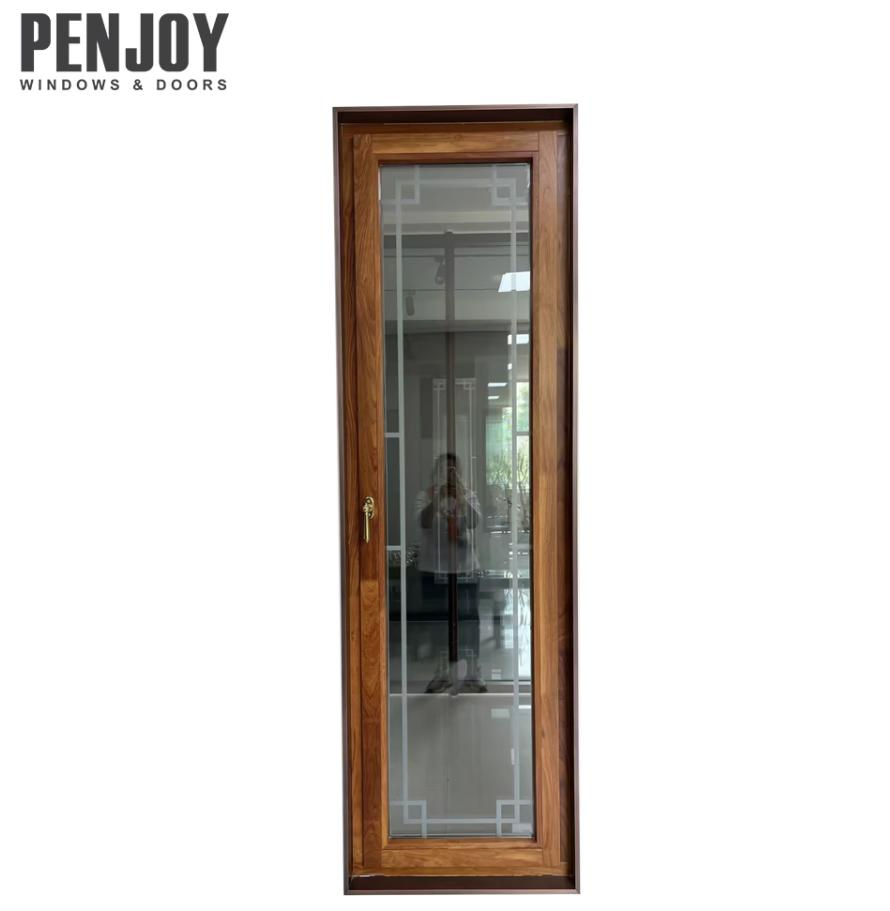 Penjoy Solid Wood Windows with Double Glazed Glass and Triple Glass for Residential House