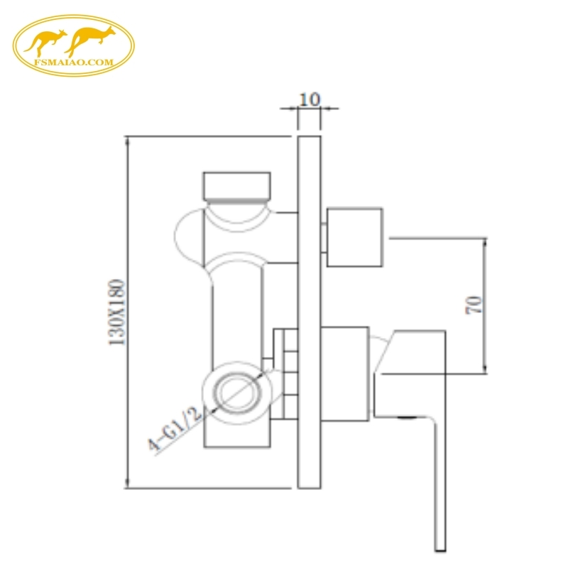 Sanitary Ware Smooth Diverter Switching Brass Body Two Function Shower Mixer with Diverter