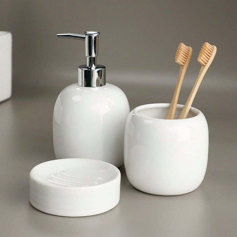Elegant Modern Ceramic Bathroom Accessory Set for Luxury Homes