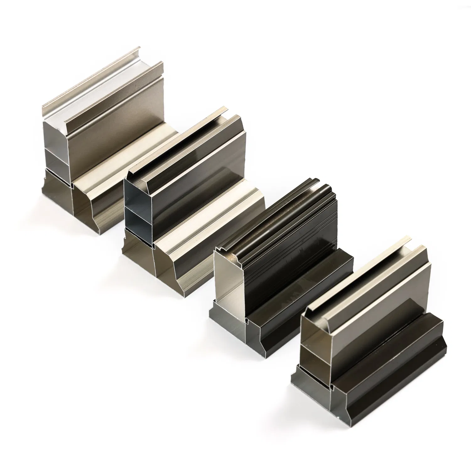 Customized Powder Coated Wood Grain Aluminium Extrusion Profiles for Windows and Doors