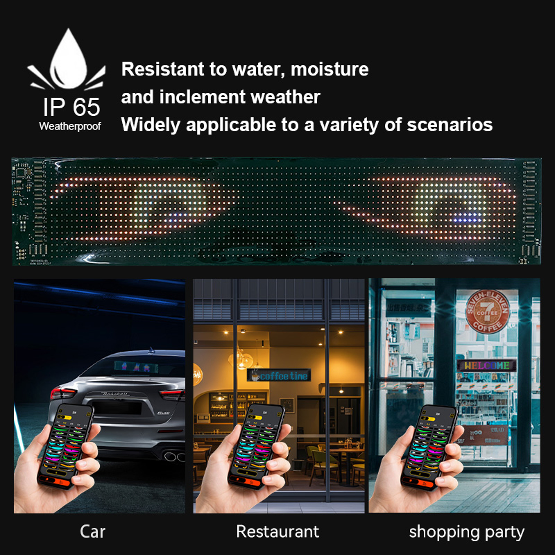 USB 5V Powered LED Eyes Screen Flexible APP Bluetooth Control Devil Eye Design LED Light Matrix Panel for Car Rear Window Decoration