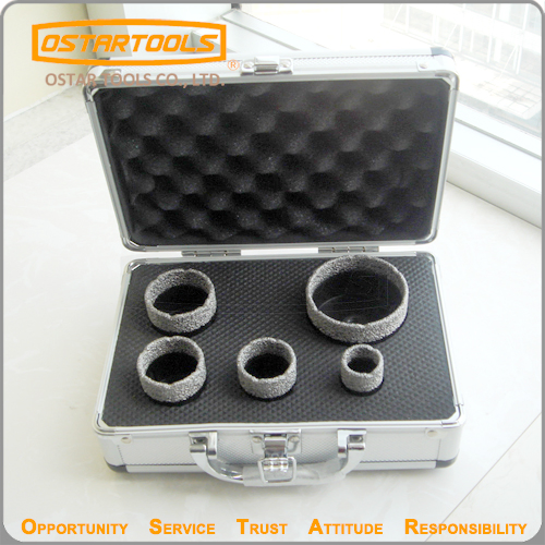 Durable Vacuum Brazed Diamond Core Drill Bits and Hole Saw Set