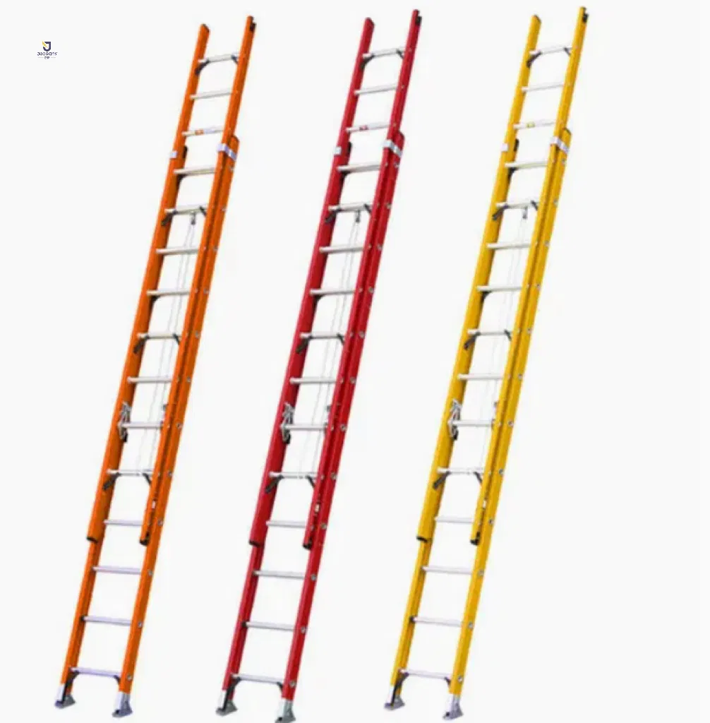 High Quality Heavy-Duty Portable Fiberglass Telescopic Ladder with Jtel-Type Design