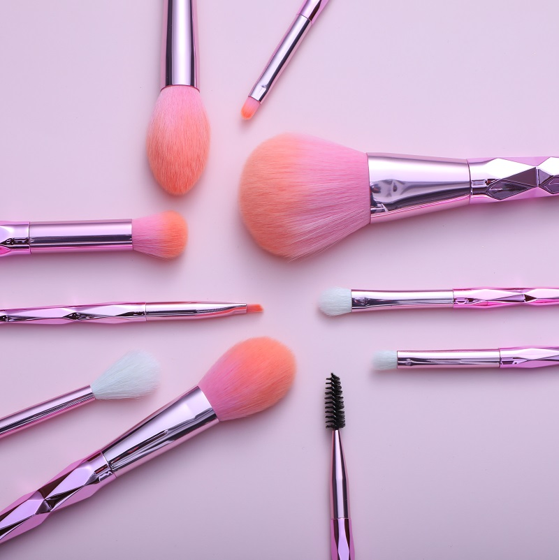 Professional Wholesale Private Label Custom Logo Luxury Pink Rose Cosmetic Makeup Brush Set