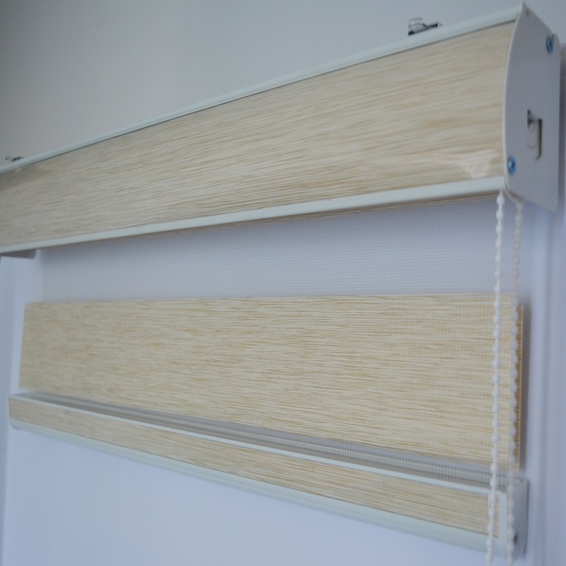 Jute Fabric Curtain Day and Night Double Layer Zebra Blinds Roller Shades Linen