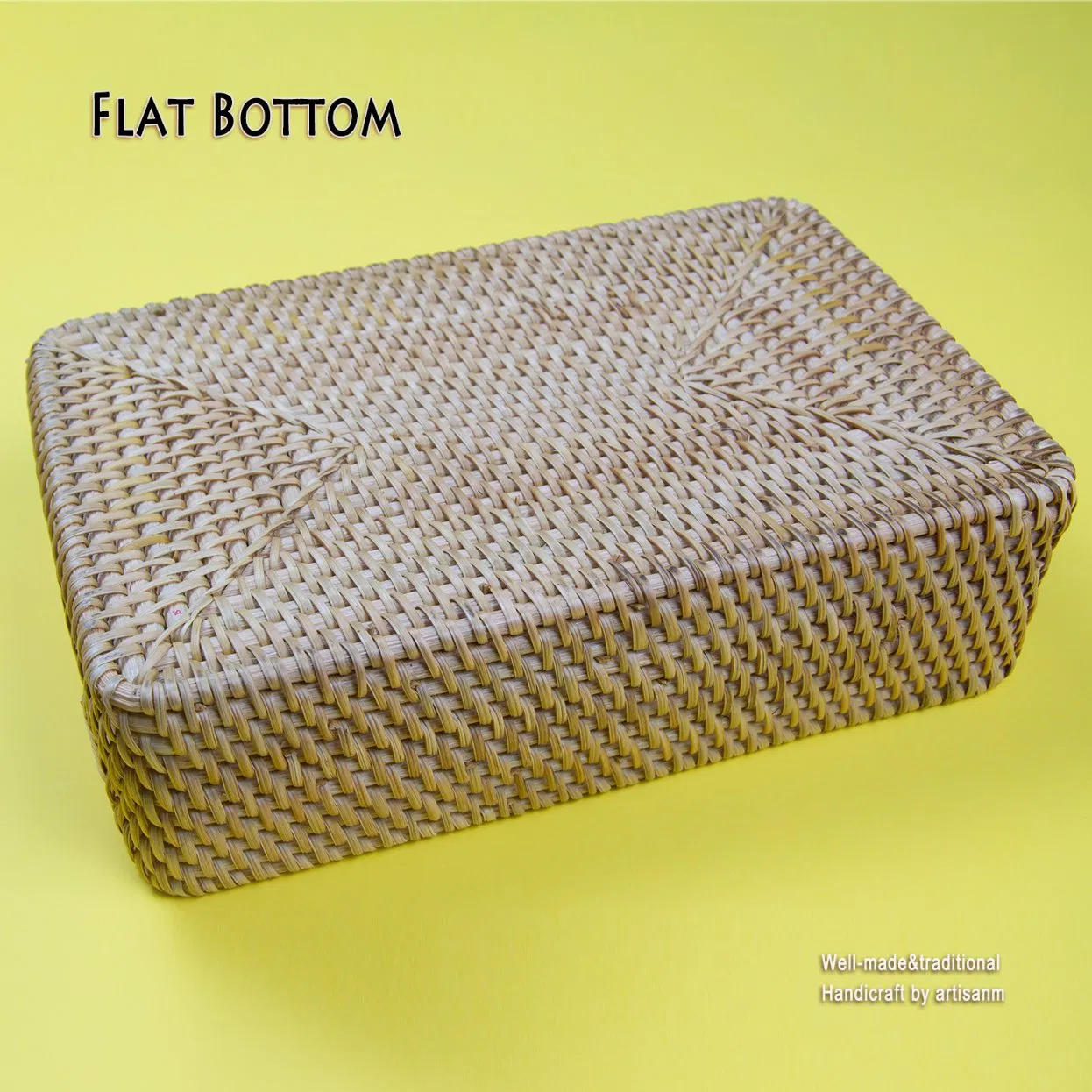 Rectangular Serving Woven Rattan Tray Natural Wicker Decorative Serving Baskets