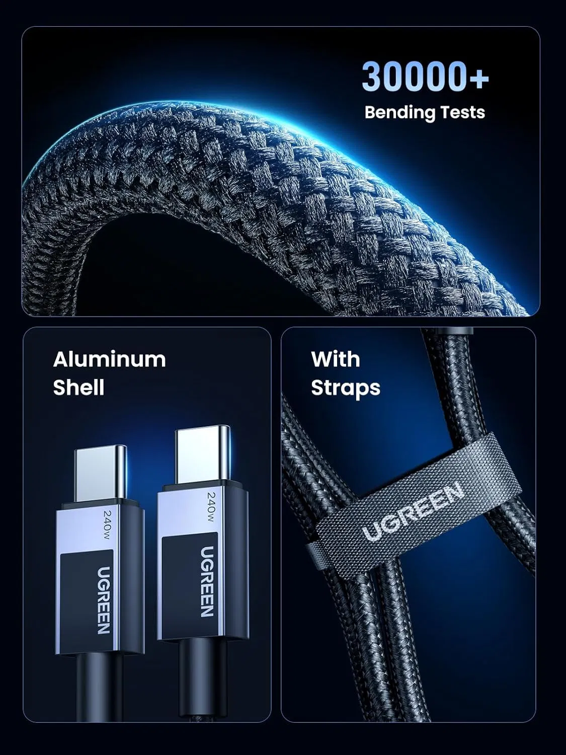 USB C to USB C Cable 240W Cable Fast Charging Charger Cable Type C Compatible with Mobile Phone