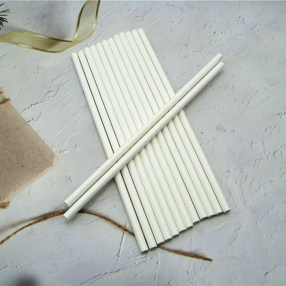 Disposable Paper Drinking Straws with White Color