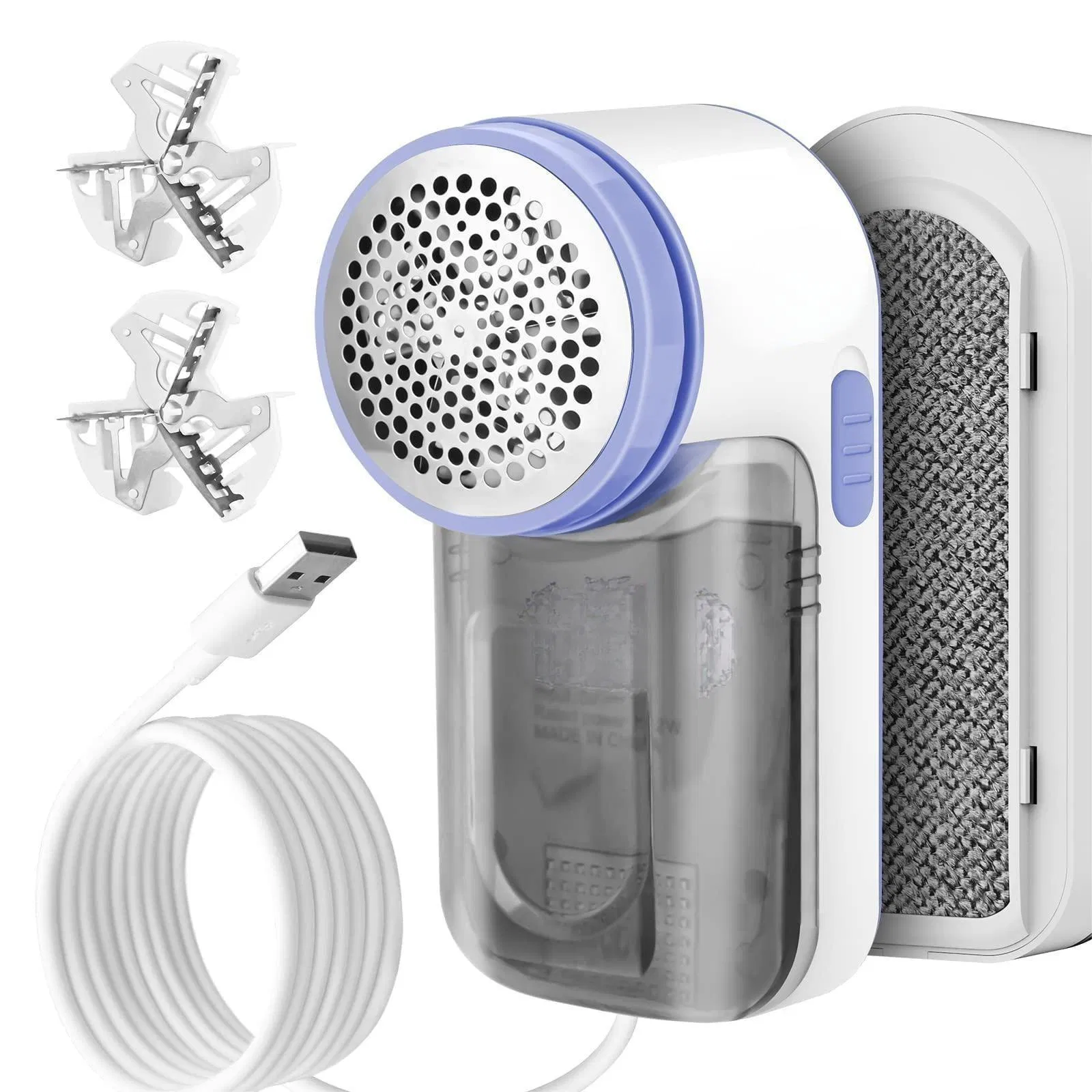 USB Powered Shaver Brush 2-in-1 Sweater De-Fuzzer Battery-Free Fabric Lint Remover