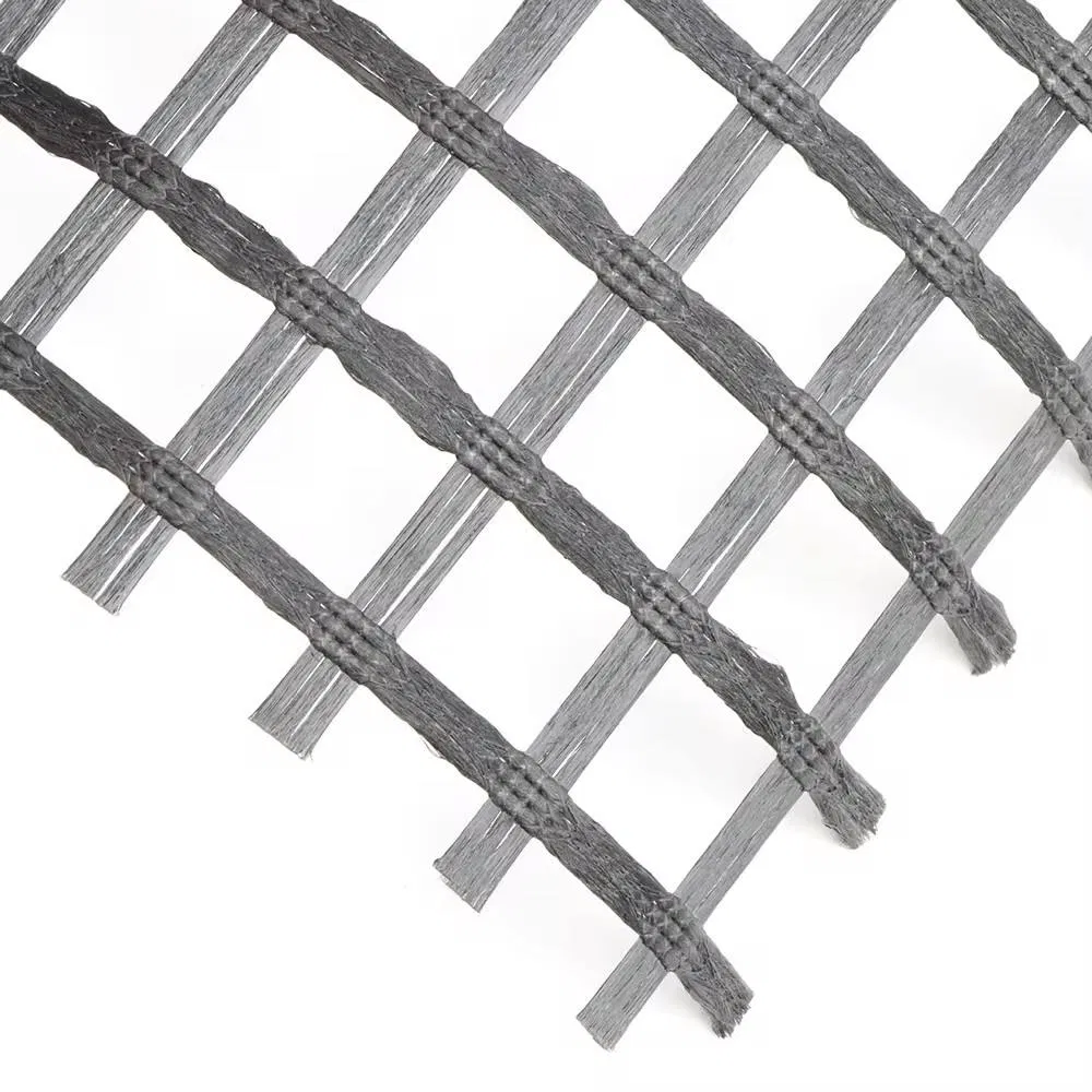 High Tensile 50kN 100kN 120kN Basalt Fiber Mesh Fiberglass Geogrid for Asphalt Road Road