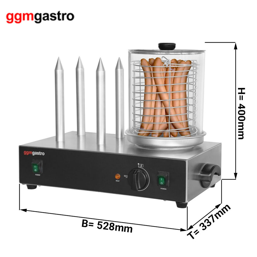 Cookware Two SUS Heating Rods Hot Dog Maker Sausage Steamer Hdmh4n
