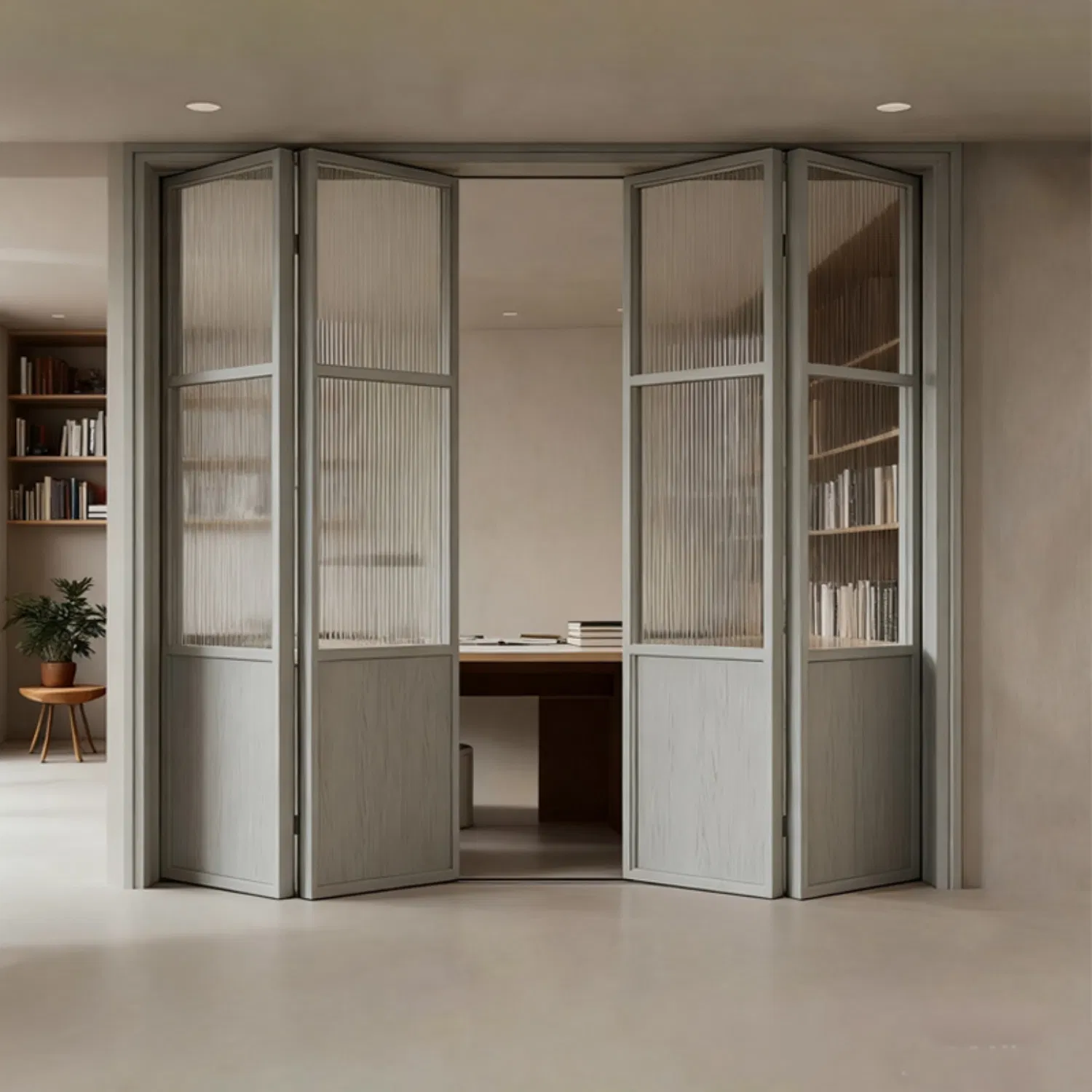 Factory Custom Sliding Without Glass Security Interior Wood Patio Doors PVC Folding Door OEM