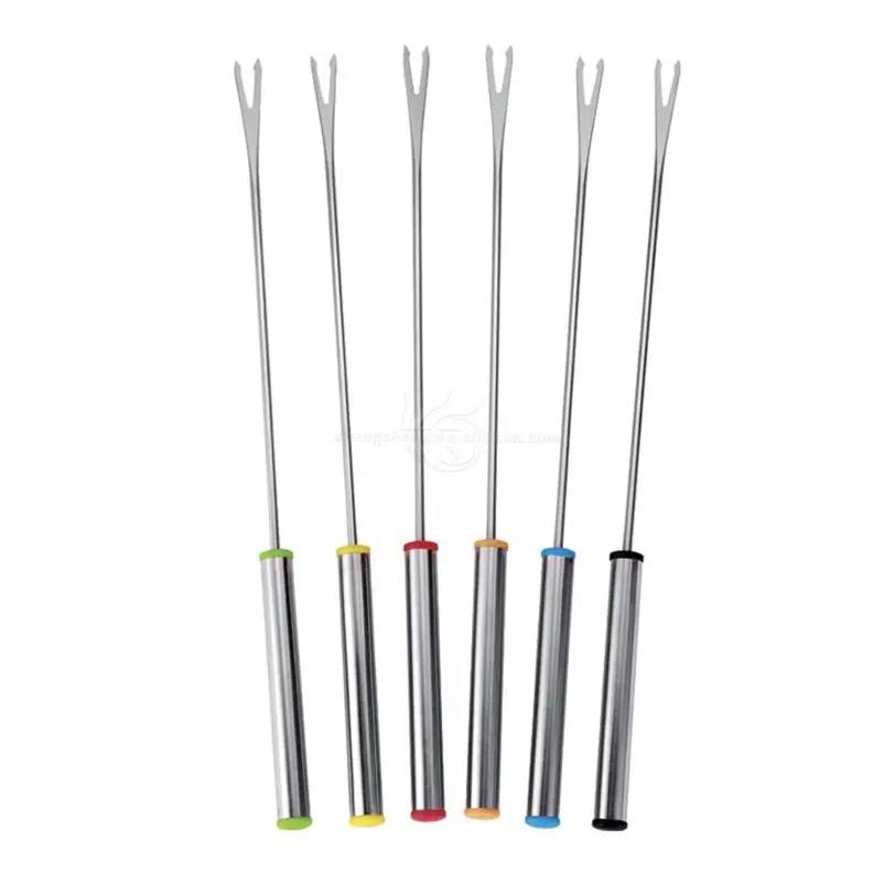 Stainless Steel Chocolate Cheese Dessert Fondue Pot Forks Kitchen Tool Fondue Forks Sets