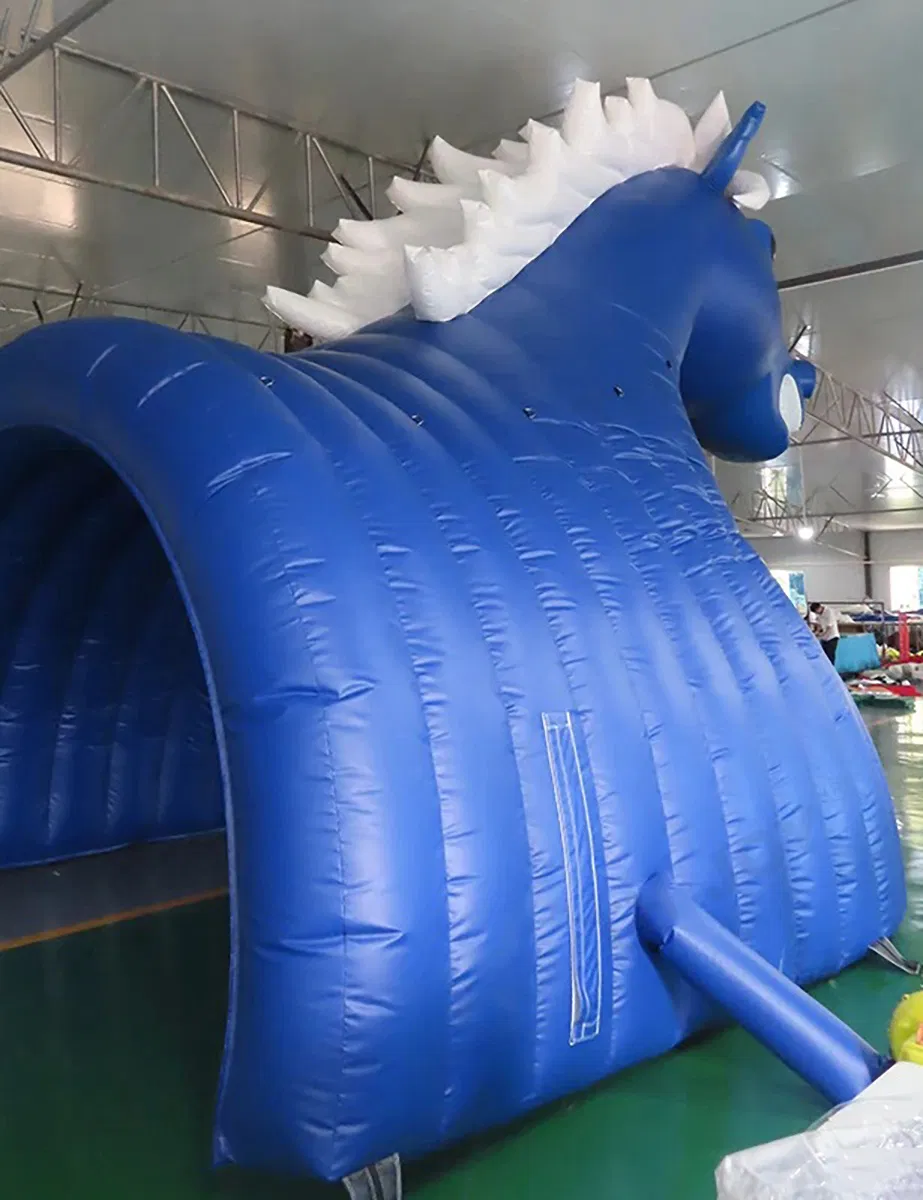 Boyi Inflatable Football Events Helmet Tunnel Horse Mascot Football Tunnel