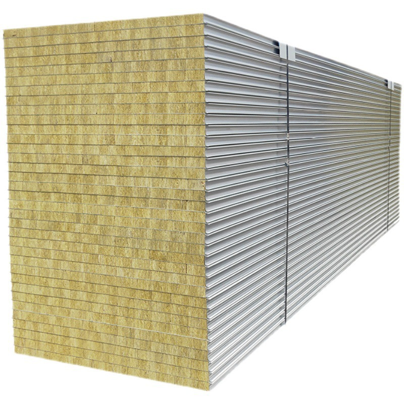 Light Weight Construction Material Board Fireproof and Heat Insulation Rock Wool Sandwich Panel