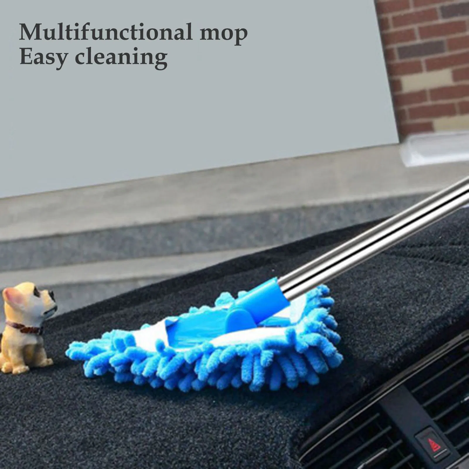 Retractable Glass Cleaner Dust Mop Triangle Cleaning Mop