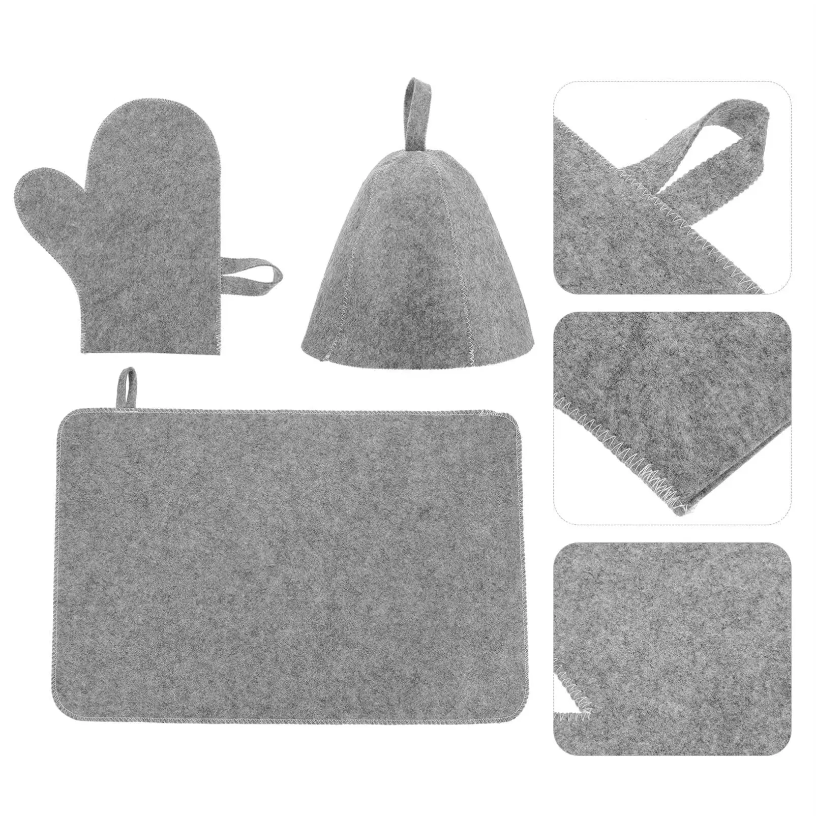 Handcraft Manufacturer Custom Top Quality Wool Bath and Set of 3 Sauna Hat