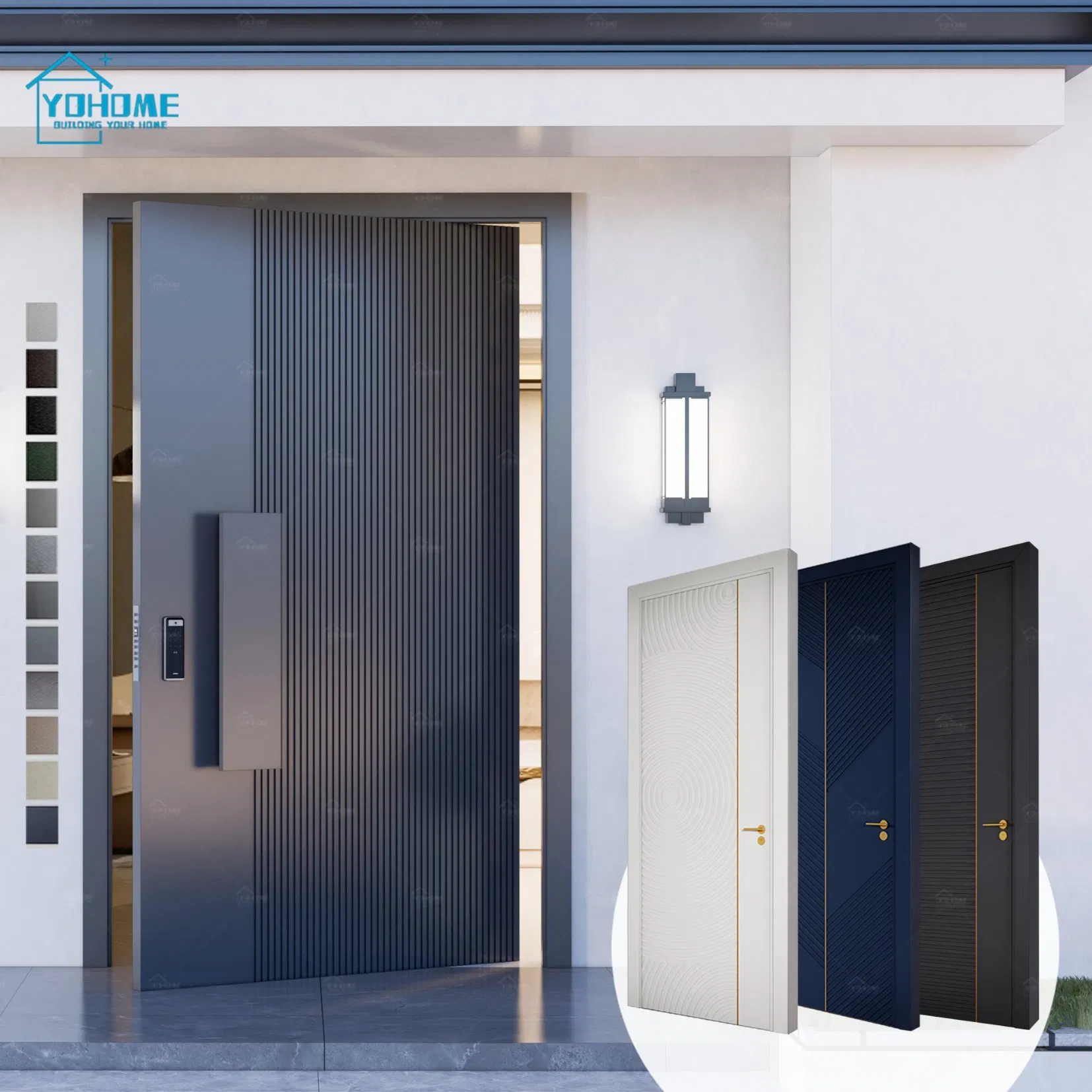 Алюминиевая противовзломная дверь с поворотными петлями