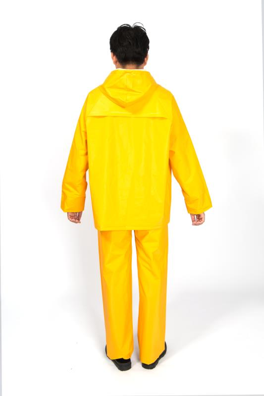 Yellow 100% Waterproof Breathable PVC Rain Coat with Waterproof Pant
