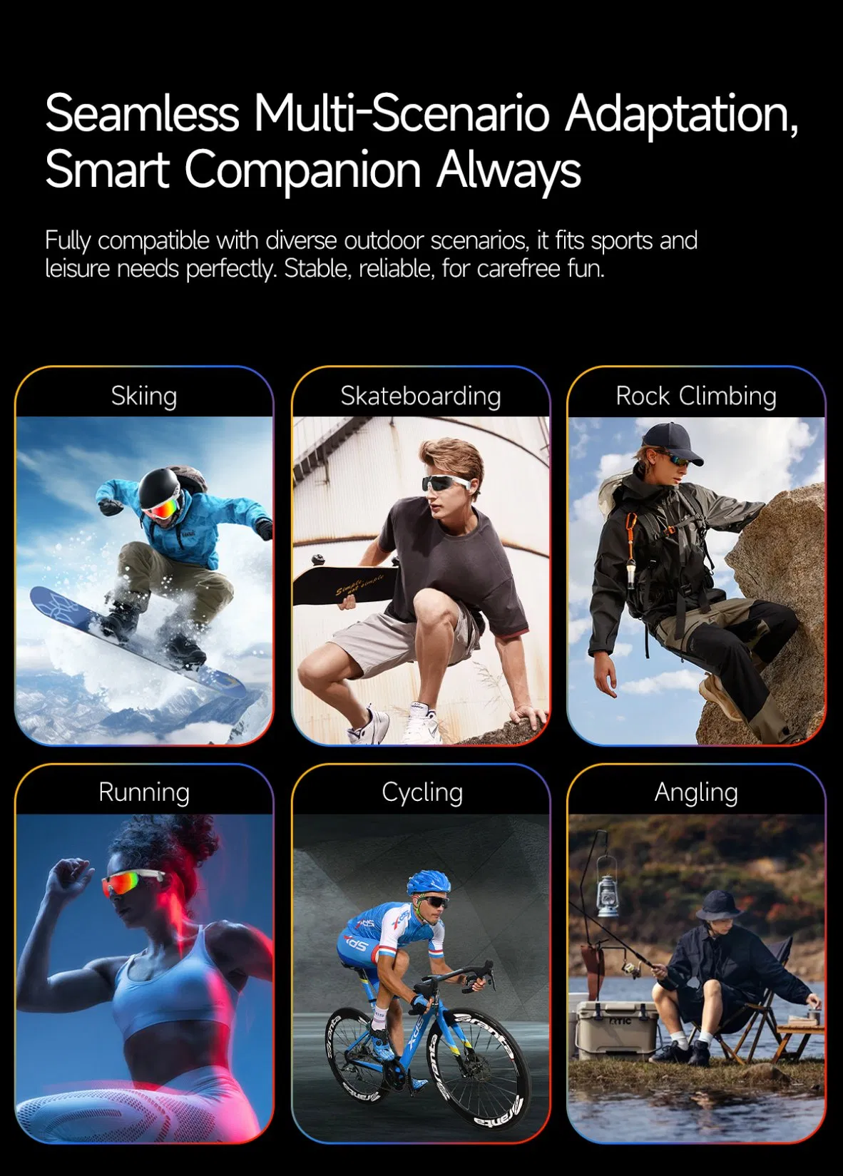 Outdoor Chatgpt Ai Smart Glasses with Camera for Biking Skiing Wearable Sunglasses Voice Assistant Anti Shake Video Capture 8MP 4K