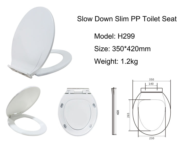 H299 Economic Sanitary Ware Soft Close Plastic Round Toilet Seat
