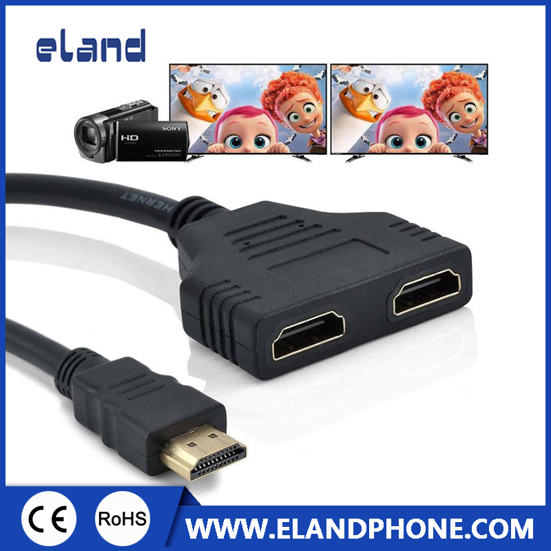 HDMI-сплиттер кабель, 30 см, черный