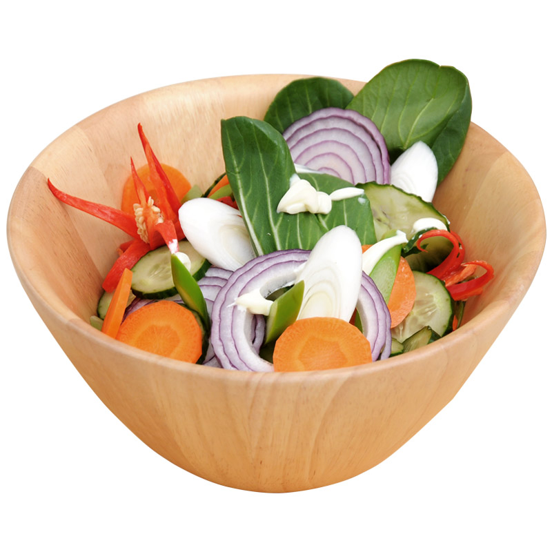 Customized 3 Pieces Birch Wood Salad Bowls Wooden Serving Bowls Set