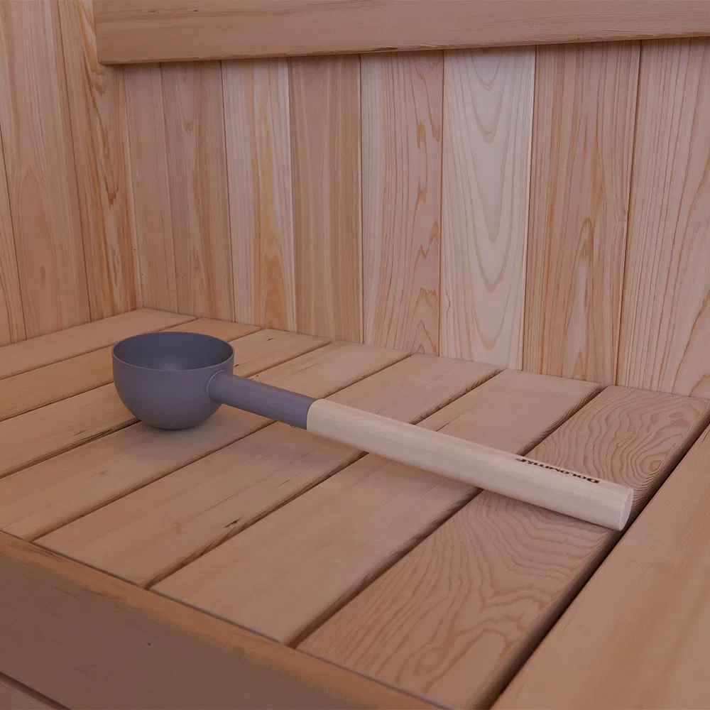 4-in-1 Sauna Tool Kit Bucket Ladle Humidity Thermometer & Hourglass