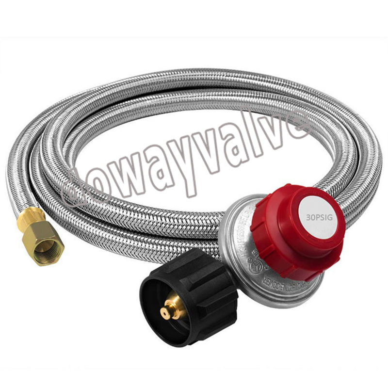 Oven Braided Wire High Pressure Reducing Valve Gas Grill Regulator Hose Kit