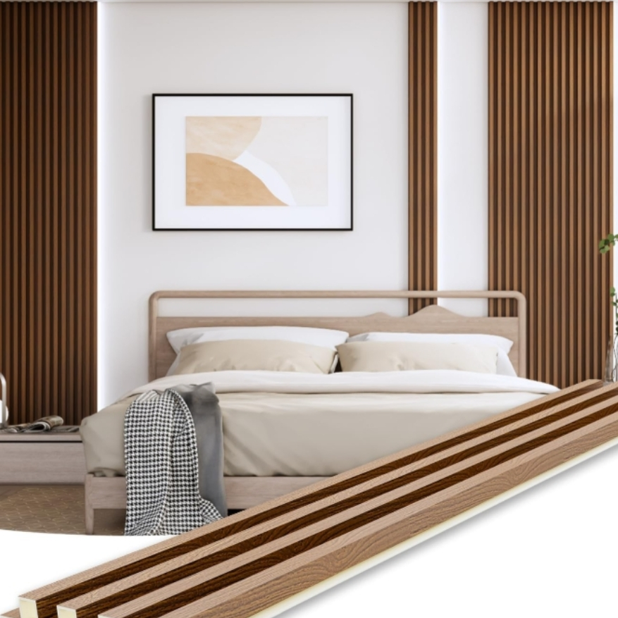 New Design Louvers Manufacturer Eco-Friendly WPC Panels for Soundproof and Fireproof Interior Decoration WPC Wall Panel Interior Wall Panel