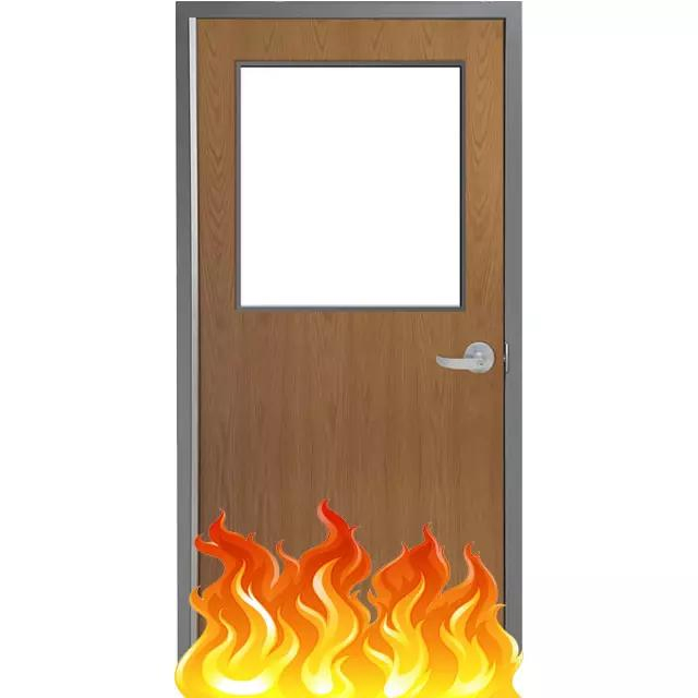 American Design Metal Frame Wooden Fire Doors with Vision Panel