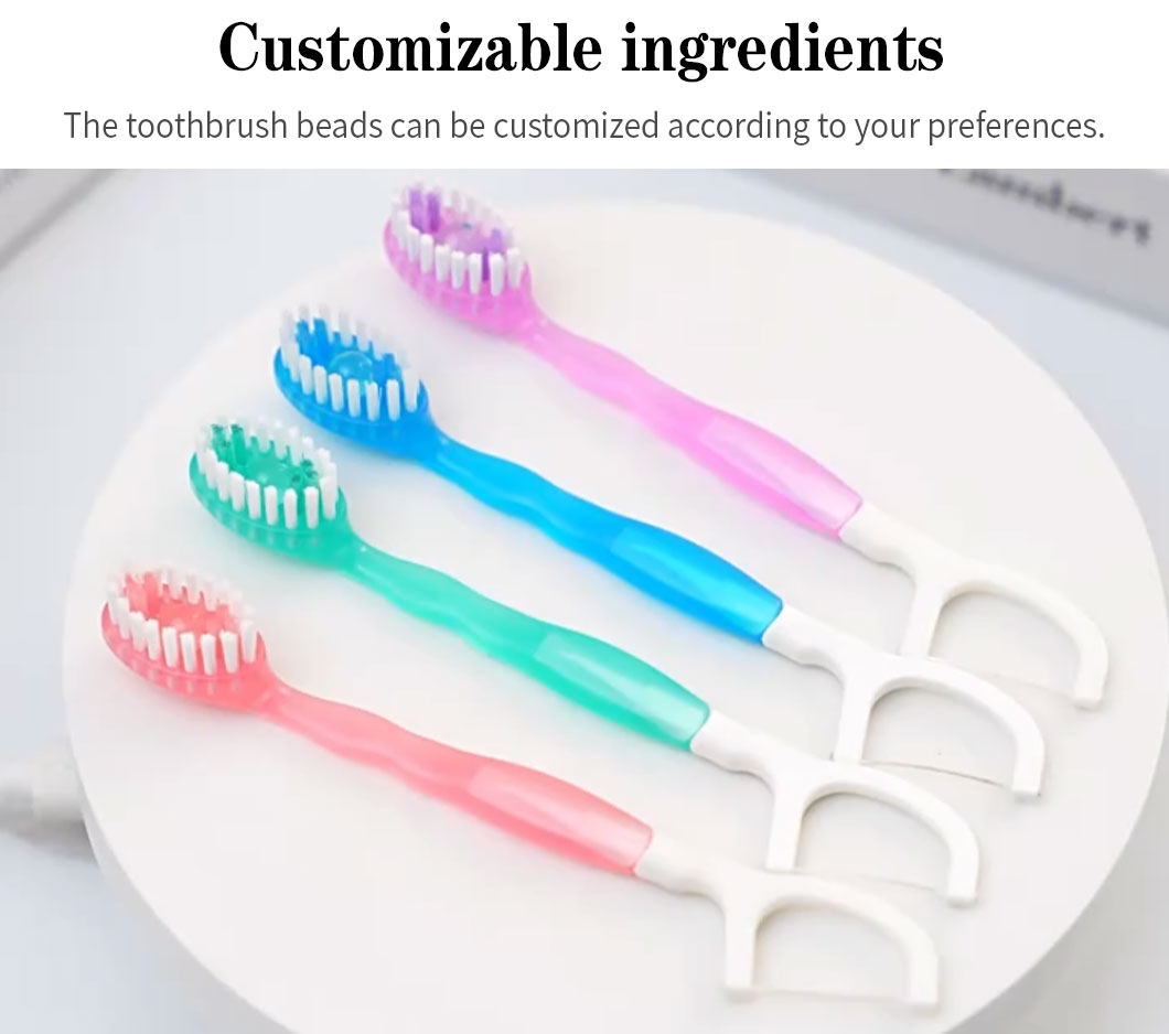20-Pack Portable Disposable Mini Toothbrush Set New Explosive Bead Toothpick for Travel Disposable Soft Toothbrush