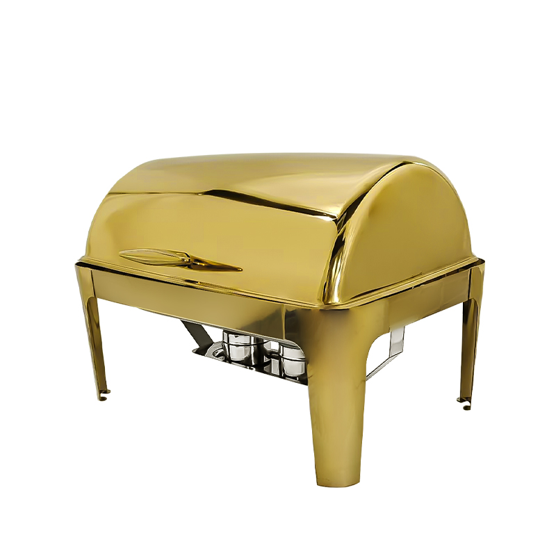Daosheng Kitchen Restaurant Luxury Party 9L Serving Dishes Buffet Stove Food Warmer Set Gold Chaffing Dishes