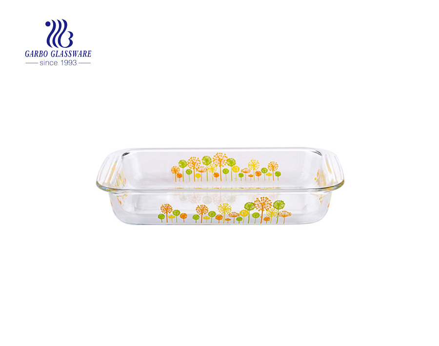 Oval Glass Heat Resistant Bake Ware Glassware Oven Baking Glass Dish Glass Baking Tray Bake Ware with PP Lid Set